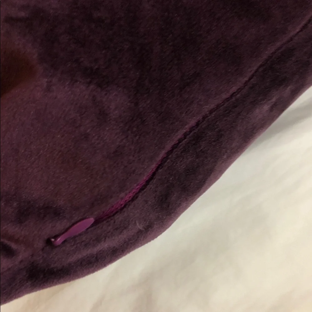 PURPLE VELVET ACCENT FEATHER PILLOWS • RODEO HOME.COM • 22” x 17” • BUNDLE OF 2